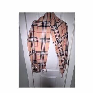 Fashion Nova Plaid Scarf - Tan and Black